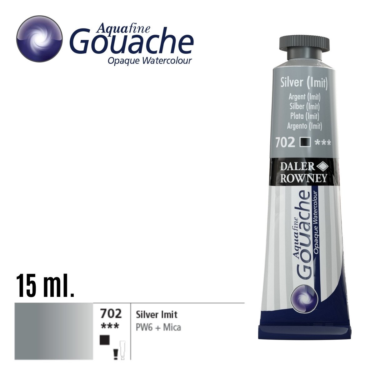 Daler Rowney Aquafine Guaj Boya Tüp 15ml 702 Silver