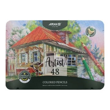 Arya Artist Profesyonel Kuru Boya Kalem Seti 48li Metal Kutu