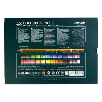 Arya Artist Profesyonel Kuru Boya Kalem Seti 48li Metal Kutu