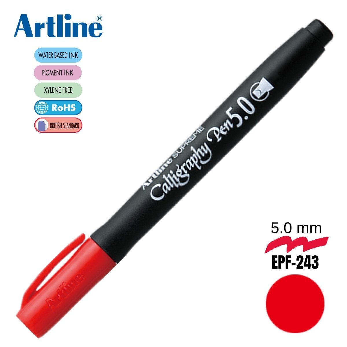 Artline Supreme Kaligrafi Kalemi 5.0 Kırmızı