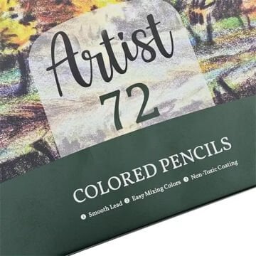 Arya Artist Profesyonel Kuru Boya Kalem Seti 72li Metal Kutu