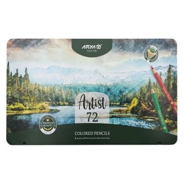 Arya Artist Profesyonel Kuru Boya Kalem Seti 72li Metal Kutu