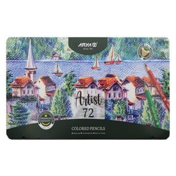 Arya Artist Profesyonel Kuru Boya Kalem Seti 72li Metal Kutu