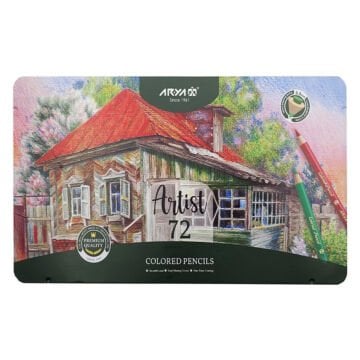 Arya Artist Profesyonel Kuru Boya Kalem Seti 72li Metal Kutu