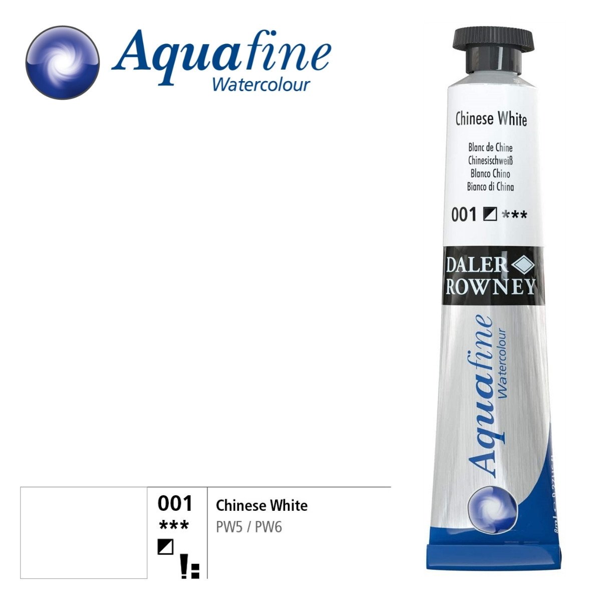 Daler Rowney Aquafine Tüp Sulu Boya 8ml 001 Chinese White