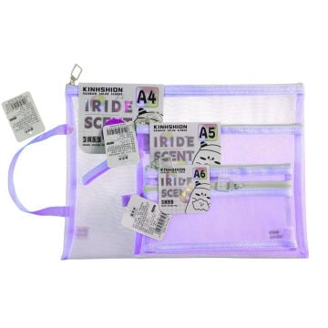 Art Elegant Mesh File Dosya 3lü Set Lila