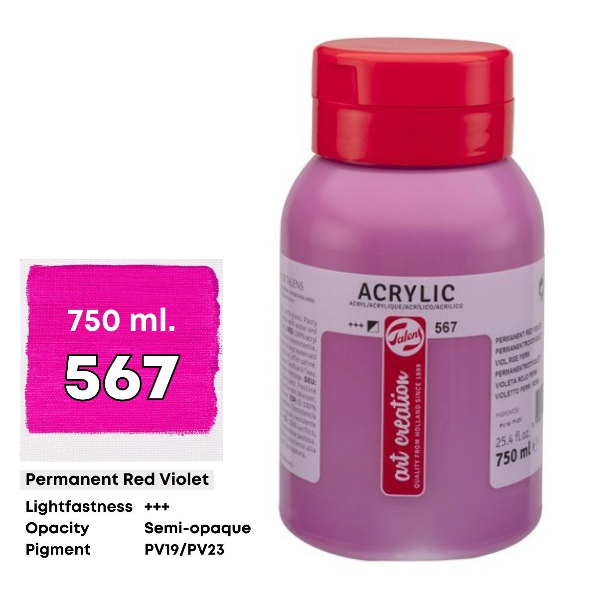Art Creation Akrilik Boya 750ml 567 Permanent Red Violet