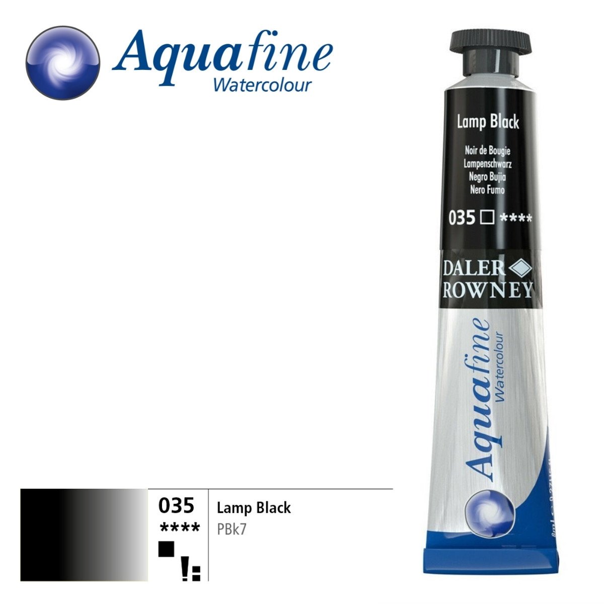 Daler Rowney Aquafine Tüp Sulu Boya 8ml 035 Lamp Black