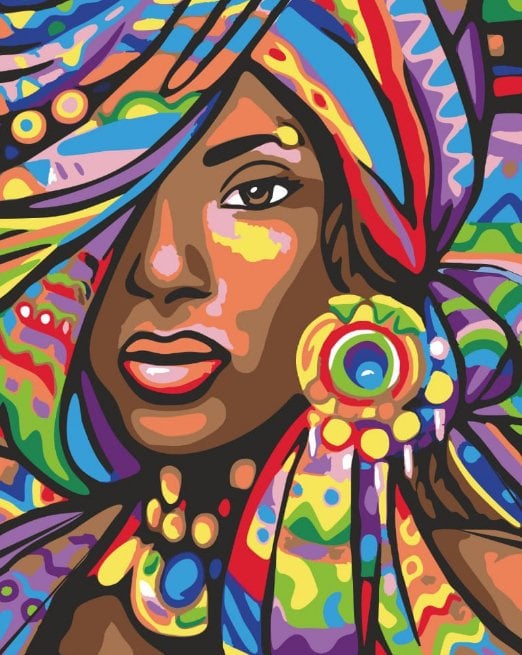 Sayılarla Boyama Seti - Numaralı Tuval Boyama 40x50cm - African