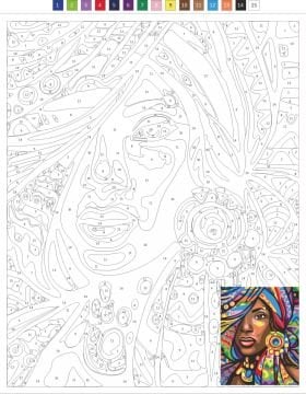 Sayılarla Boyama Seti - Numaralı Tuval Boyama 40x50cm - African