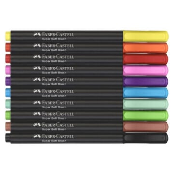 Faber Castell Black Edition Fırça Uçlu Keçeli Kalem Seti 10lu
