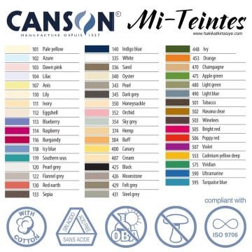 Mi-Teintes 160gr A4 553 Bright Yellow 3lü