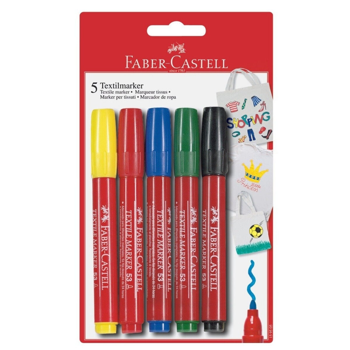Faber Castell Fabric Marker Tekstil Kumaş Kalem Seti 5li