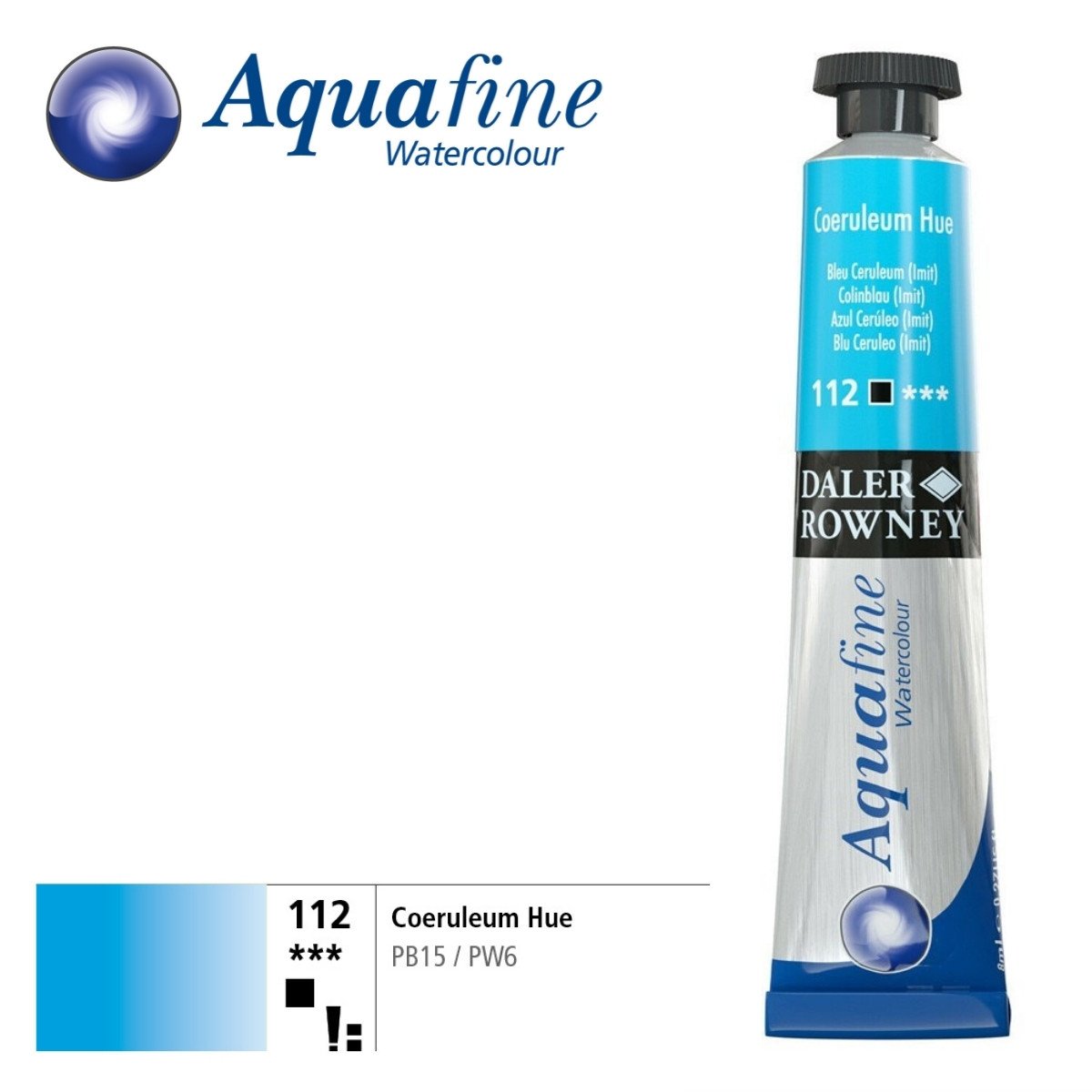 Daler Rowney Aquafine Tüp Sulu Boya 8ml 112 Coeruleum Hue
