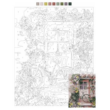 Sayılarla Boyama Seti - Numaralı Tuval Boyama 40x50cm - Bisiklet