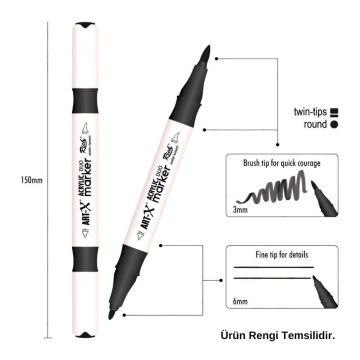 ART-X Çift Uçlu Akrilik Marker Kalem 209 Taba