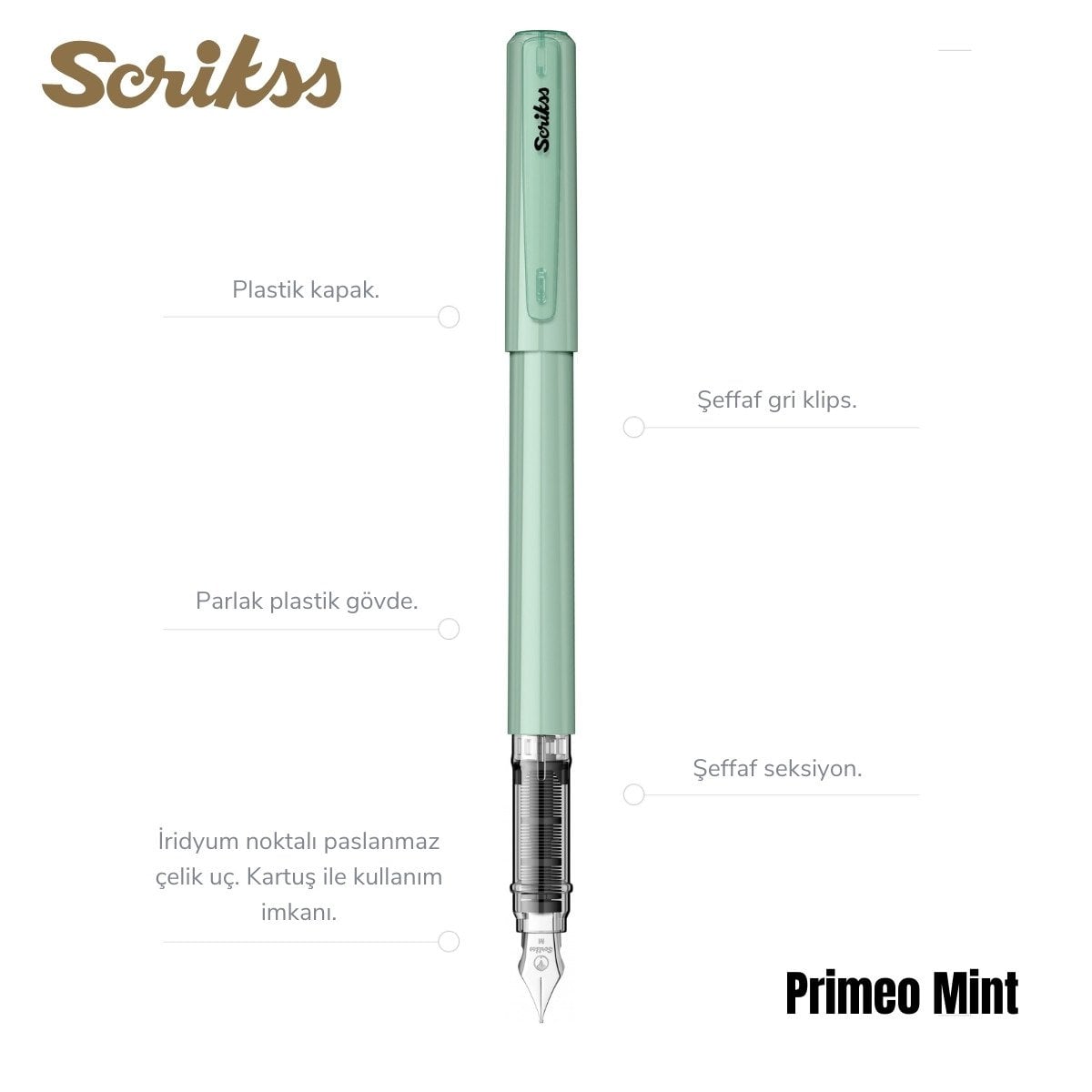 Scrikss Dolma Kalem Primeo Mint - 80,00 TL | Hakikat Kırtasiye
