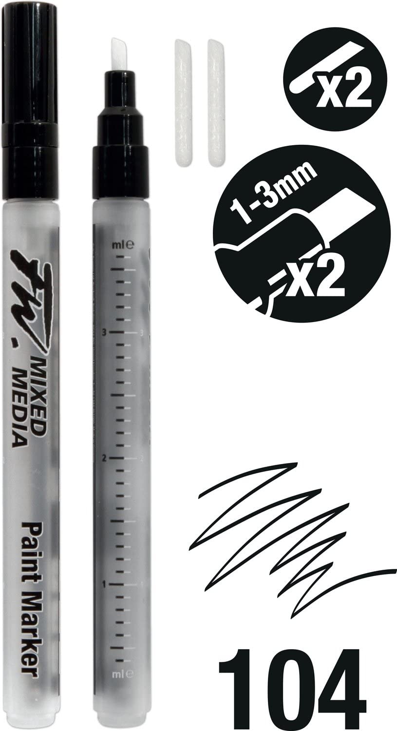 Daler Rowney FW Mix Paint Markers Seti S Yan Kesik Uç 1-3mm 2li Set