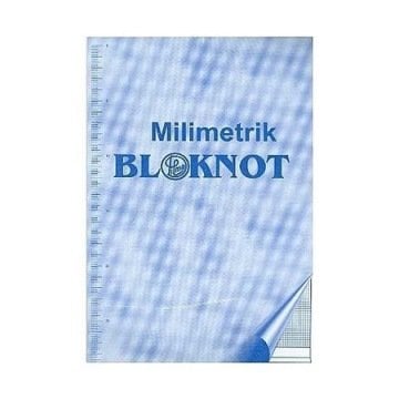 Milimetrik Bloknot Defter 70yp A4 Mavi