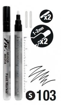 Daler Rowney FW Mix Paint Markers Seti S Yuvarlak Uç 1-2mm 2li Set