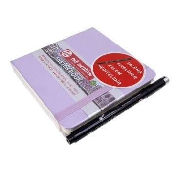 Talens Art Creation Eskiz Bloğu Sert Kapak 140gr 12x12cm Lila 80yp Kalem Hediyeli