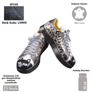 Cadence Leather Vogue Deri Boyasi Metalik 50ml LVM-09 Siyah