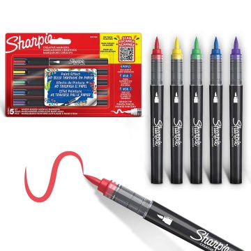 Sharpie Permanent Markör Fırça Uç 5li Set Paint Effect
