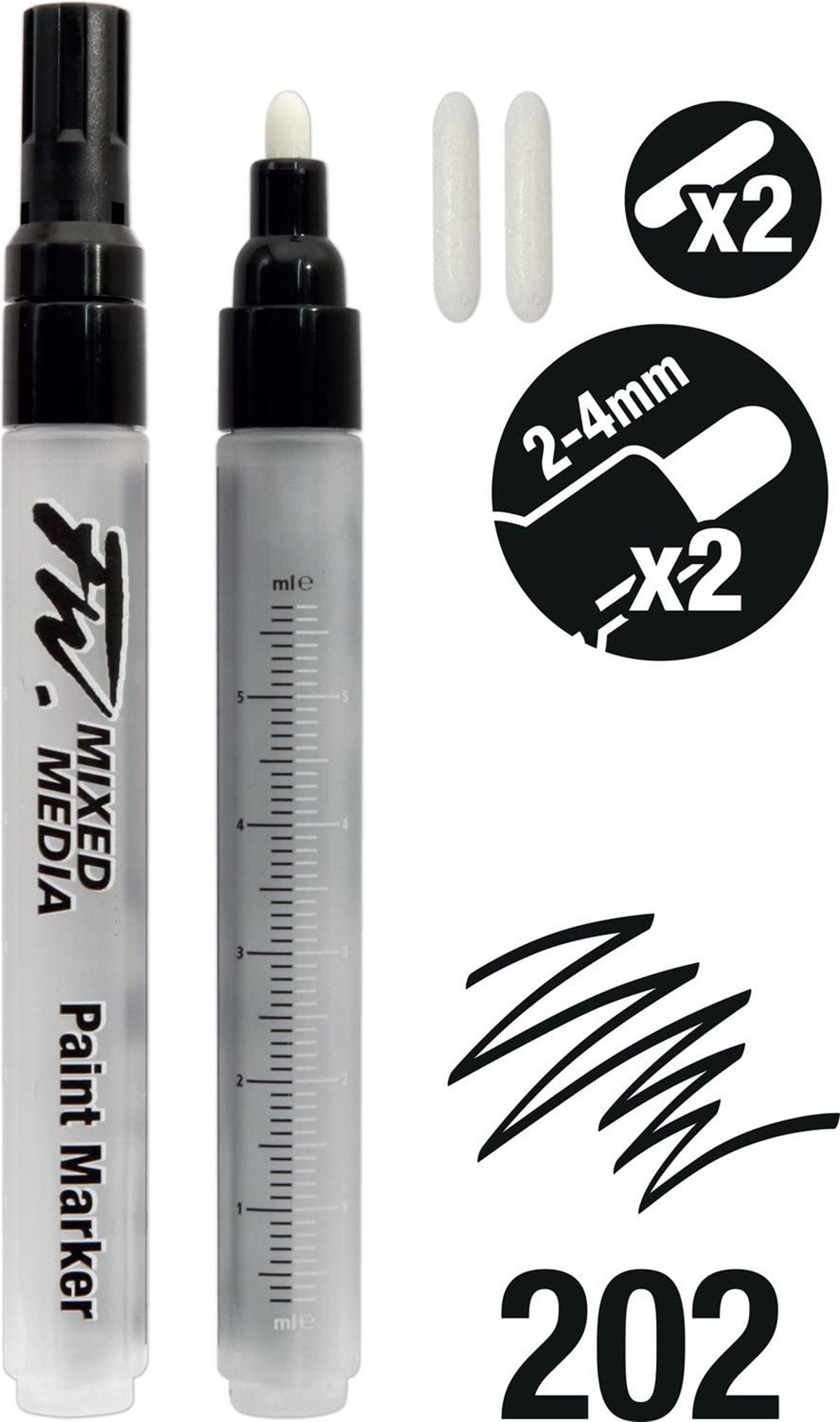 Daler Rowney FW Mix Paint Markers Seti M Yuvarlak Uç 2-4mm 2li