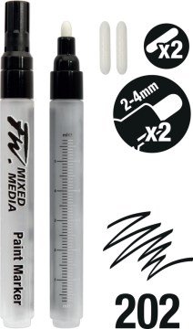 Daler Rowney FW Mix Paint Markers Seti M Yuvarlak Uç 2-4mm 2li
