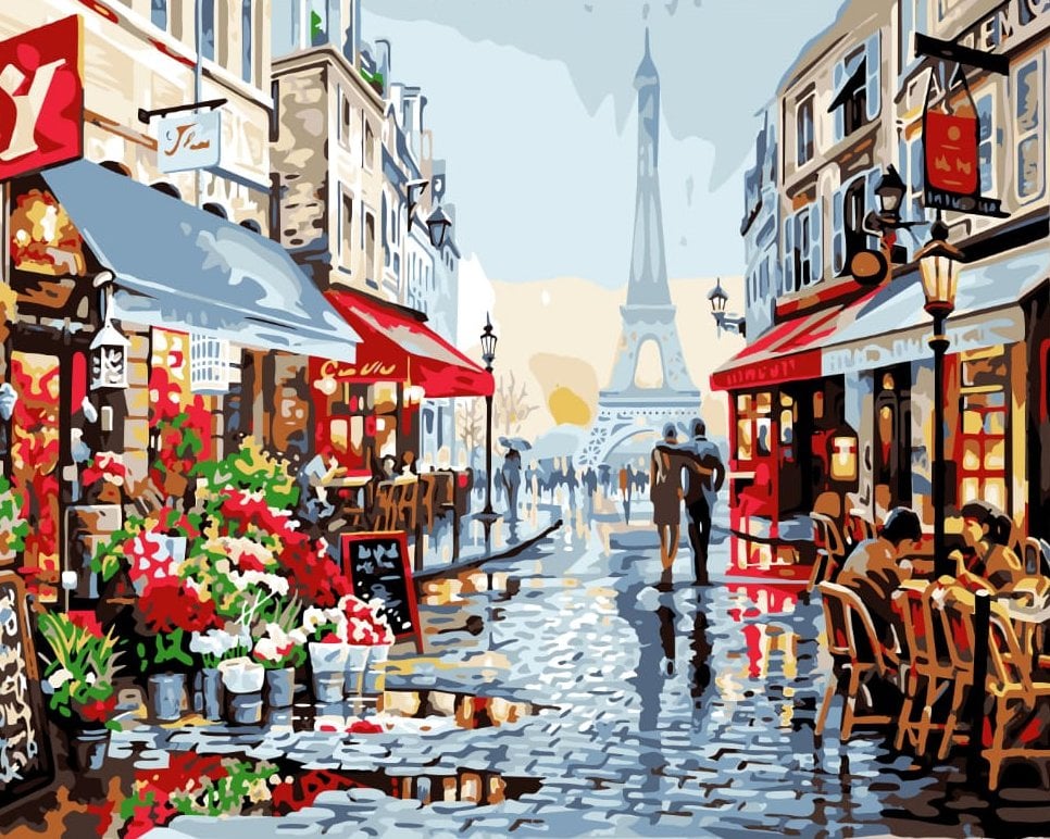 Sayılarla Boyama Seti - Numaralı Tuval Boyama 40x50cm - Paris
