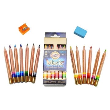 Koh-i Noor Jumbo Magic Çok Renkli Kuru Boya Kalemi Seti 12+1li