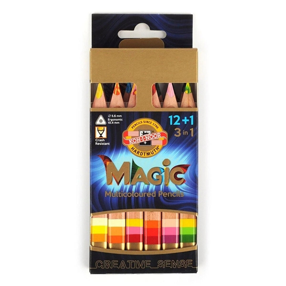Koh-i Noor Jumbo Magic Çok Renkli Kuru Boya Kalemi Seti 12+1li