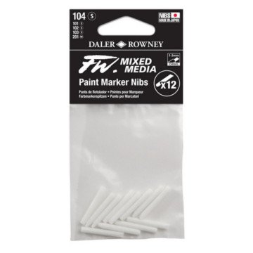 Daler Rowney FW Mix Paint Marker Nibs Yedek Uçlar 104 S Düz Kesik 1-3mm 12li