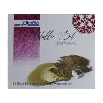 Afra Artists Water Colours Sulu Boya Tablet Seti 18li Metalik