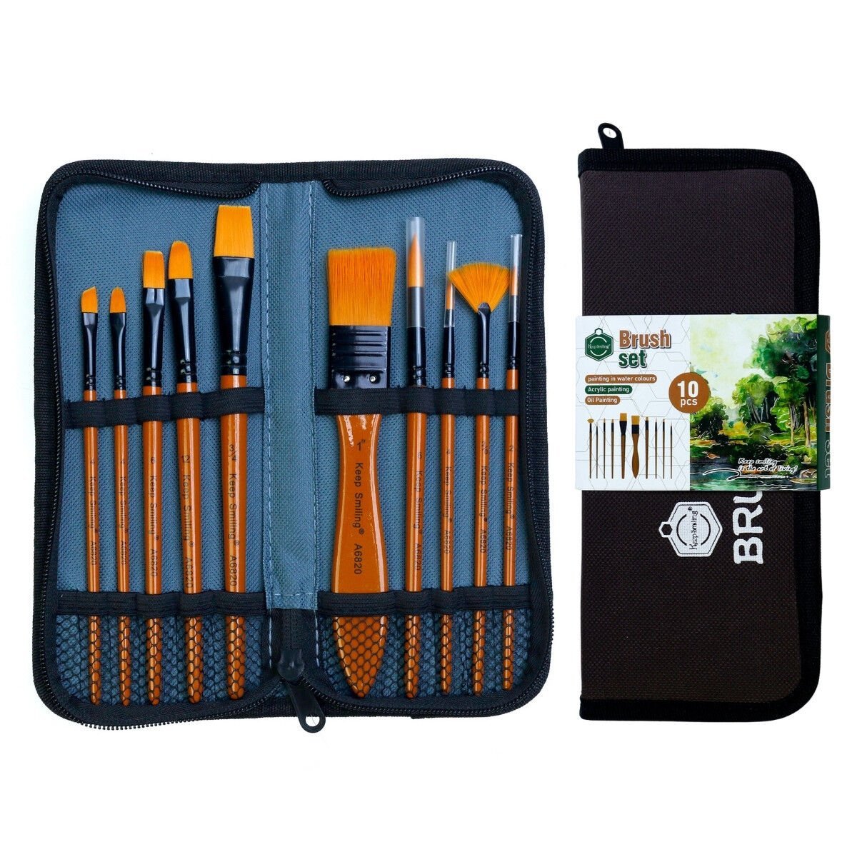 Keep Smiling Çantalı Fırça Seti 10lu