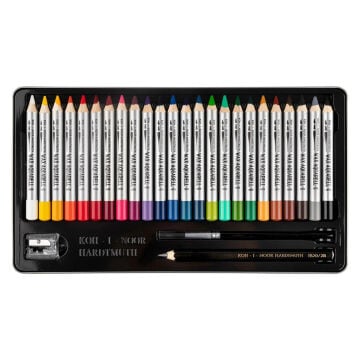 Koh-i Noor Wax Aquarell Balmumu Kalın Boya Kalem Seti 24lü Metal Kutulu