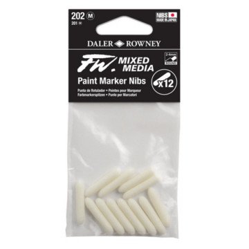 Daler Rowney FW Mix Paint Marker Nibs Yedek Uçlar 202 M Yuvarlak 2-4mm 12li