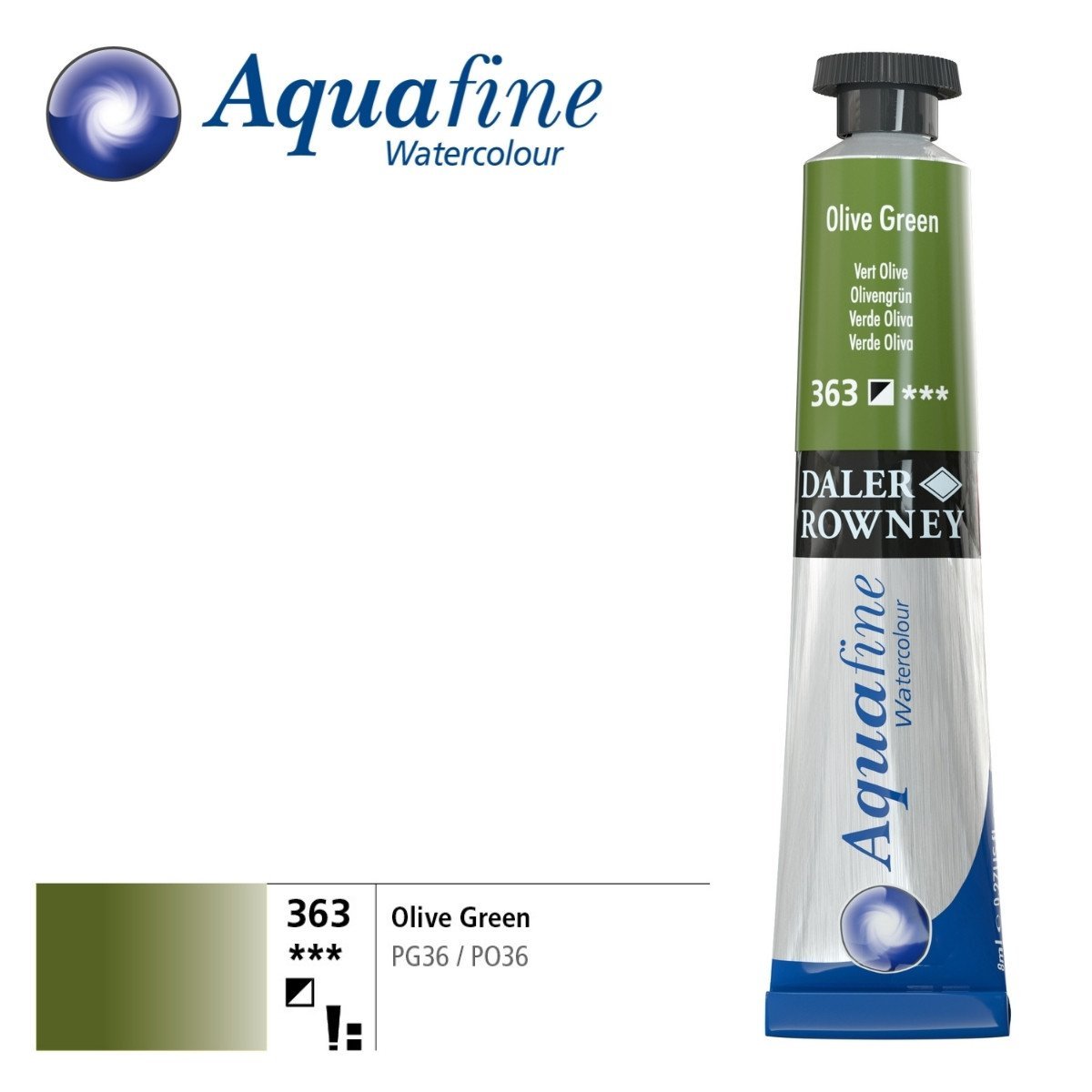 Daler Rowney Aquafine Tüp Sulu Boya 8ml 363 Olive Green