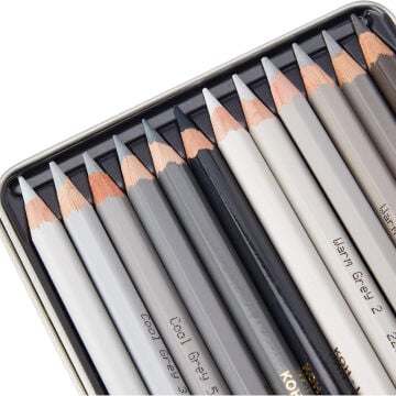 Koh-i Noor Polycolor Kuru Boya Seti 12li Gri Tonlar