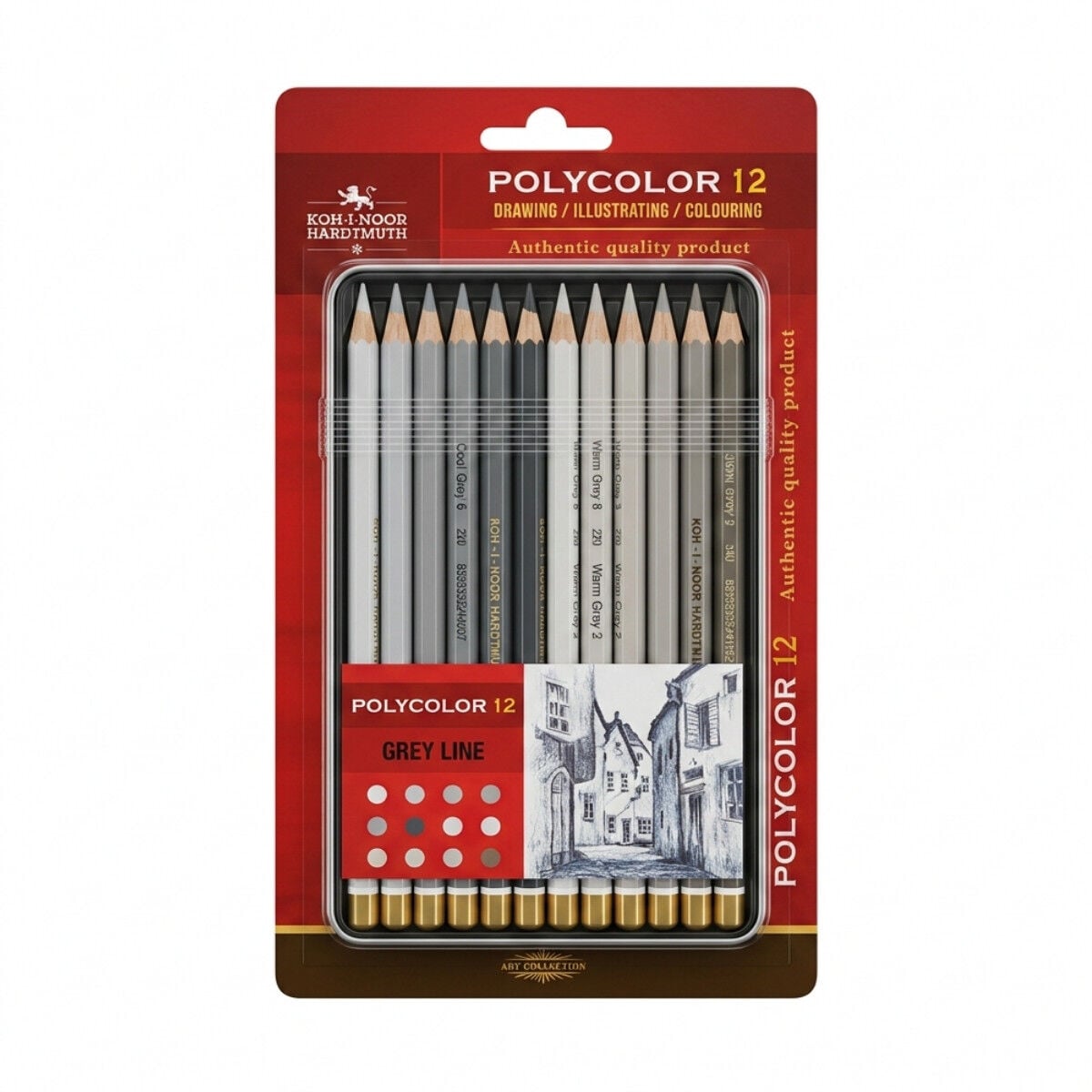 Koh-i Noor Polycolor Kuru Boya Seti 12li Gri Tonlar