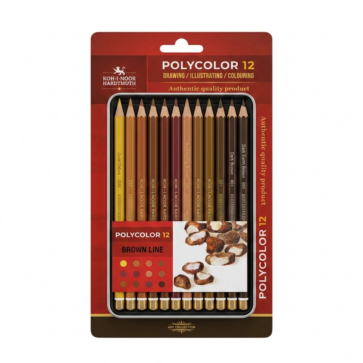 Koh-i Noor Polycolor Kuru Boya Seti 12li Kahve Tonlar