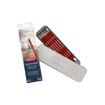 Derwent Drawing Kuru Boya Kalem Seti 6lı Metal Kutu