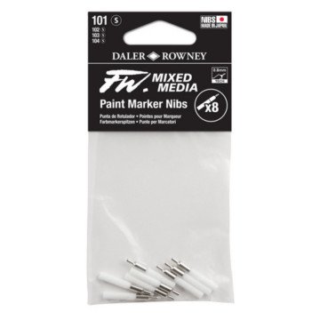 Daler Rowney FW Mix Paint Marker Nibs Yedek Uçlar 101 S İnce Uç 0.8mm 8li