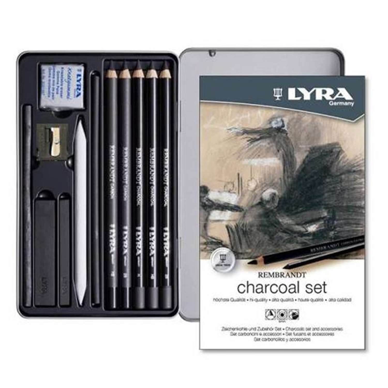 Lyra Rembrandt Charcoal 11li Metal Kutulu Karakalem Seti - 1.075