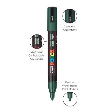 Uni Posca Su Bazlı Marker PC-5M 1.8-2.5mm 83 English Green