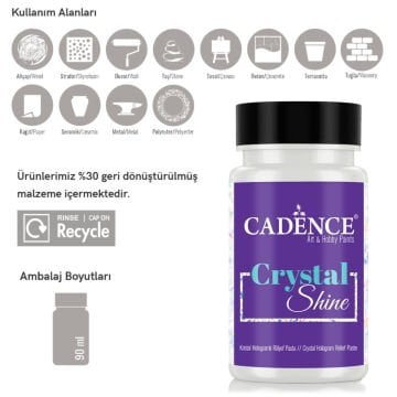 Cadence Crystal Shine Kristal Hologramlı Rölyef Pasta 90ml