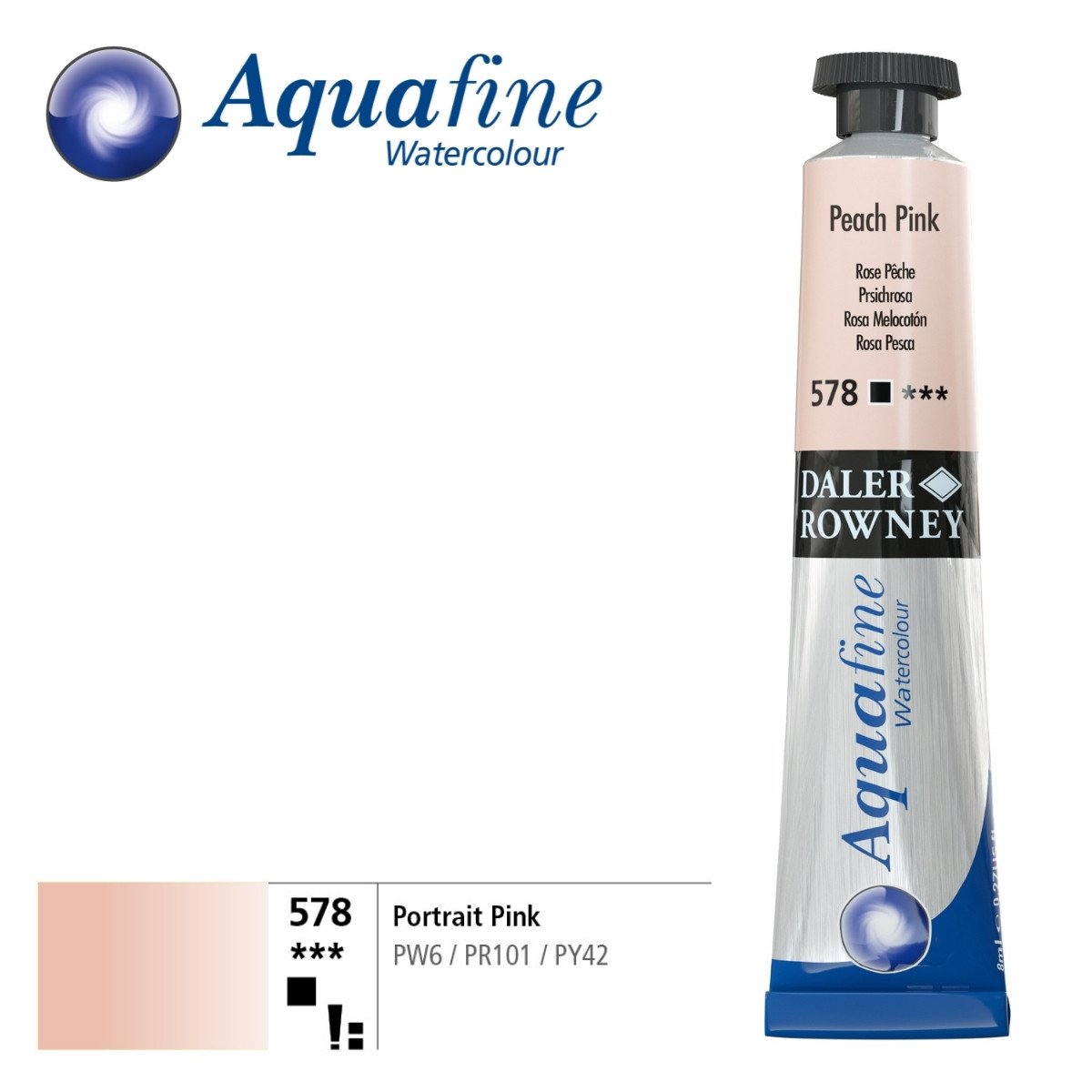 Daler Rowney Aquafine Tüp Sulu Boya 8ml 578 Portrait Pink
