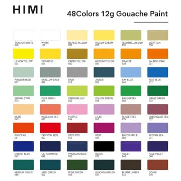Himi Twin Cup Guaj Boya Seti 48 Renk + 3 Fırça