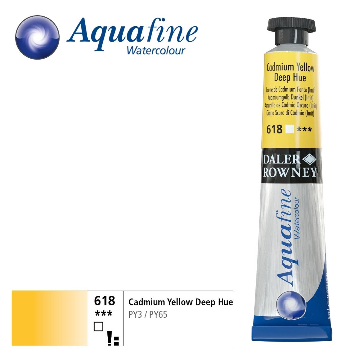 Daler Rowney Aquafine Tüp Sulu Boya 8ml 618 Cadmium Yellow Deep Hue