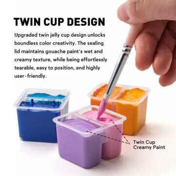 Himi Twin Cup Guaj Boya Seti 48 Renk + 3 Fırça